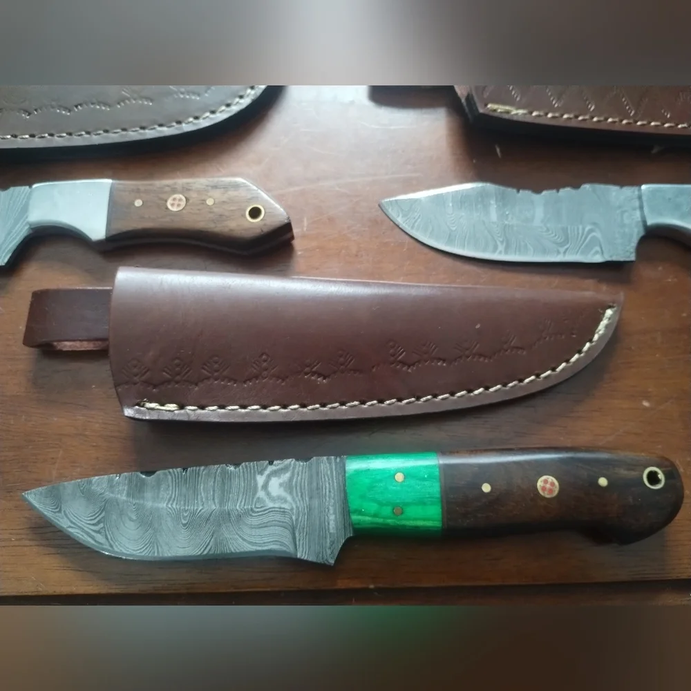 New Reseller Wholesale Lot Damascus Steel Hunting Knives Blade Sheath - Picture 4 of 13